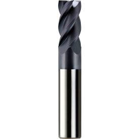 4 Flute Solid Carbide Single End Mill, AlTiN A726839