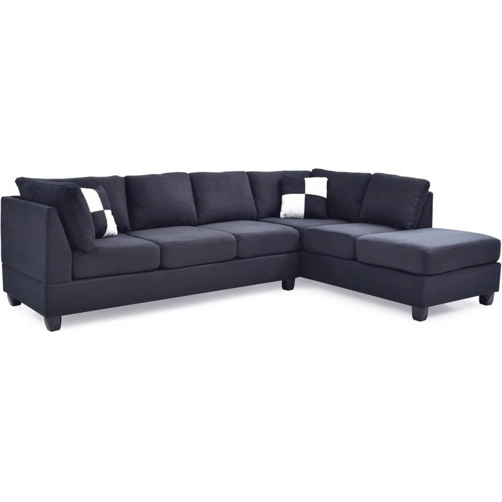 Black Microsuede Sectional X129384