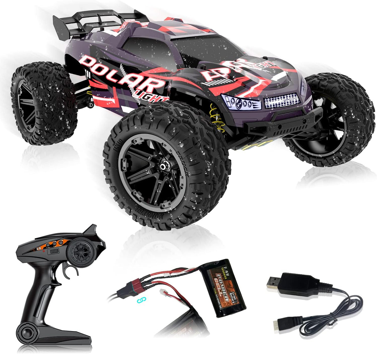Remote Control Car 1:18 Scale 45Km/h 4WD RC Car with Two Rechargeable Batteries Y8266