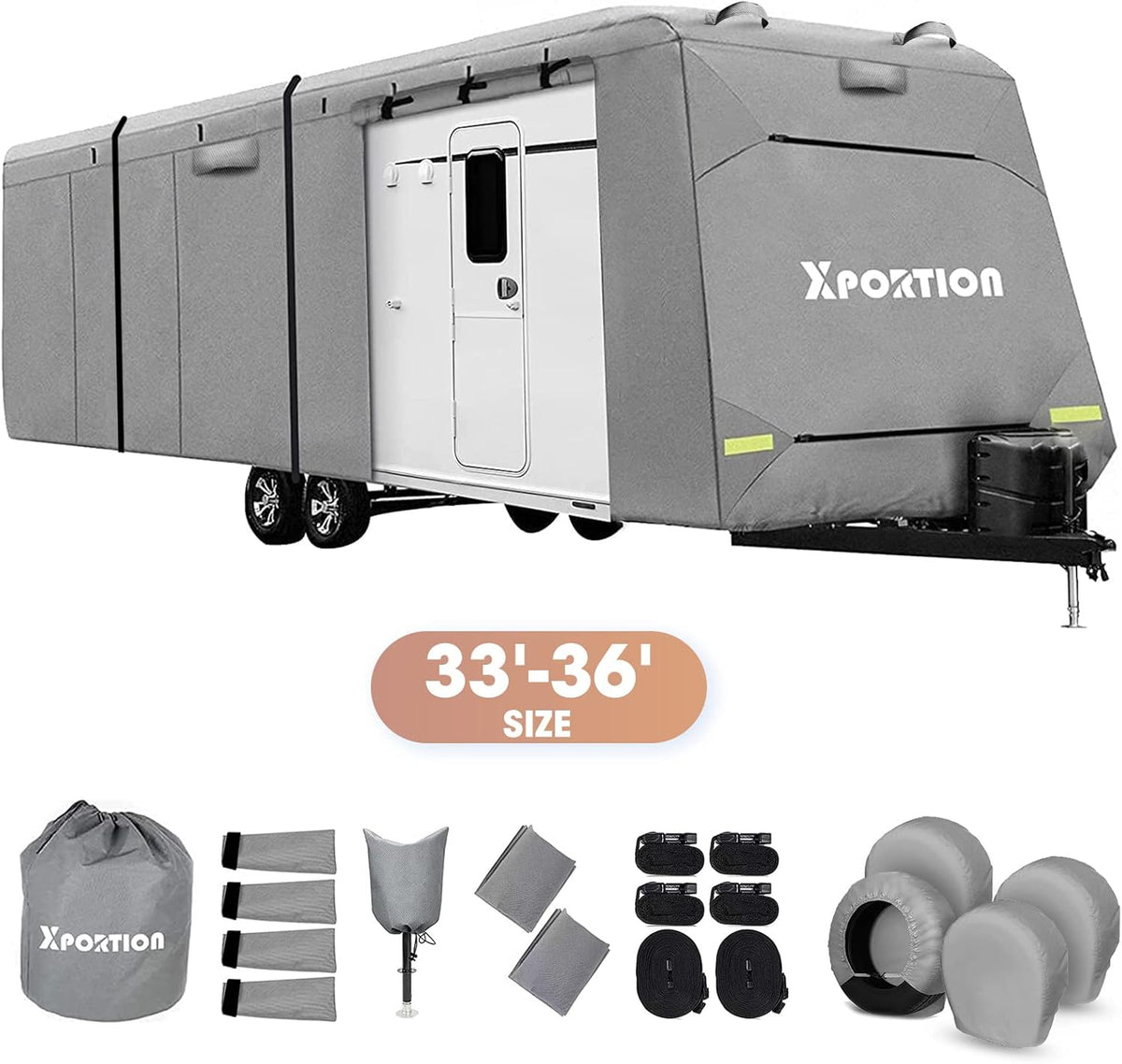 4-Layer Travel Trailer Cover with 2 Straps and 2 Patches L248