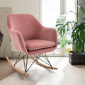Pink Fabric Rocking Chair with Backrest M22106