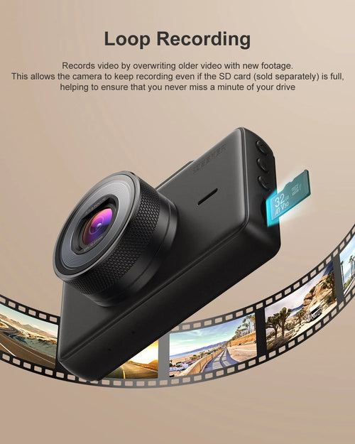 1080P Dash Cam with Night Vision, 3 Inch LCD, 170° Wide Angle D78106