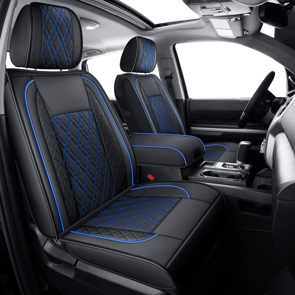 Black Faux Leather Seat Covers Full Set H148