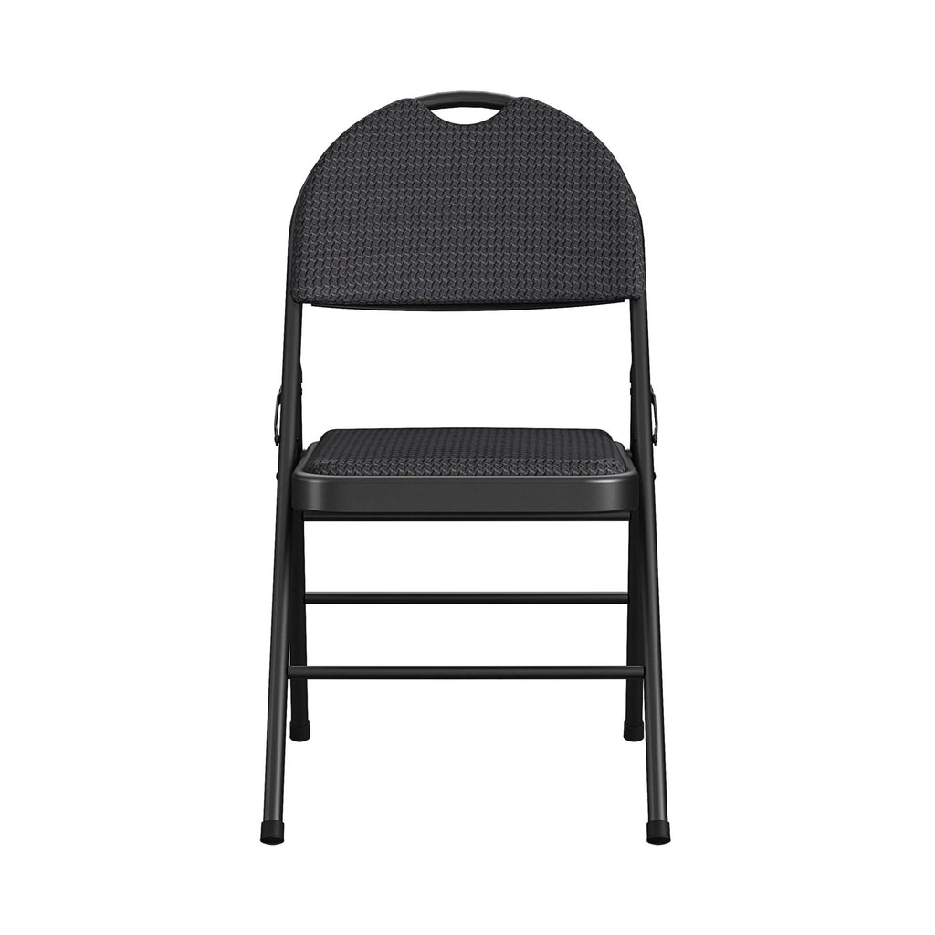 Black Fabric Padded Metal Folding Chair 4-Pack R1131
