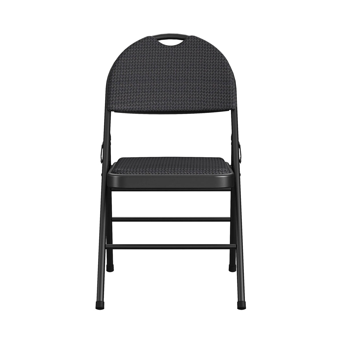 Black Fabric Padded Metal Folding Chair 4-Pack R1131