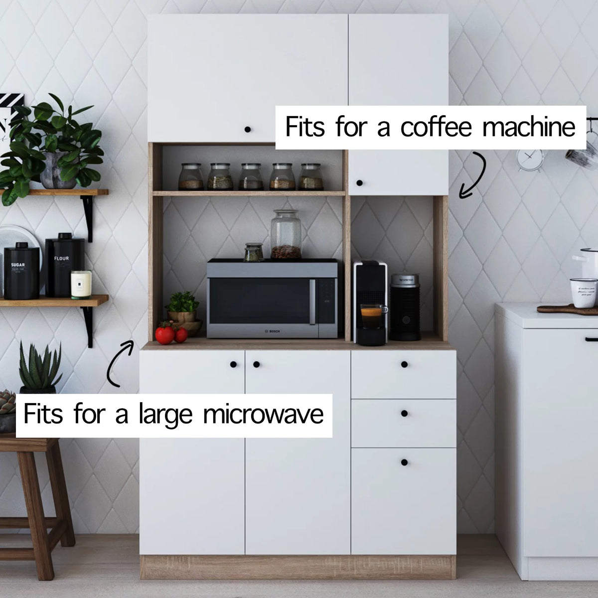 White Pantry Kitchen Storage Cabinet N987098