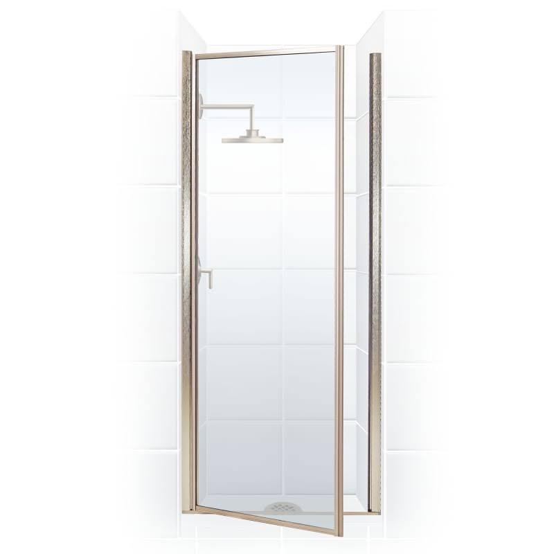 Framed Hinge Shower Door with Clear Glass Brushed Nickel X645