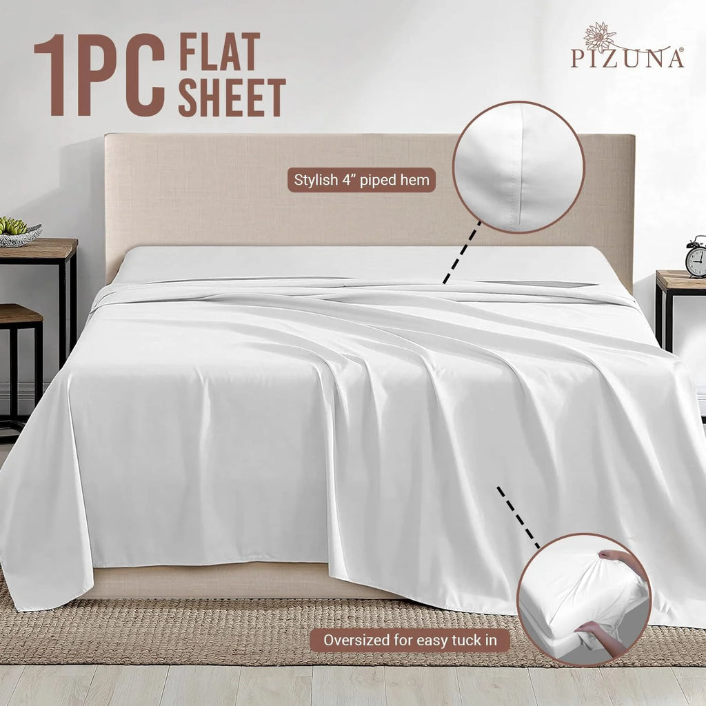 White Cotton Flat Sheet (1 PC) H392
