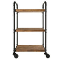 Black Steel Base with Wood Top Kitchen Cart S2228