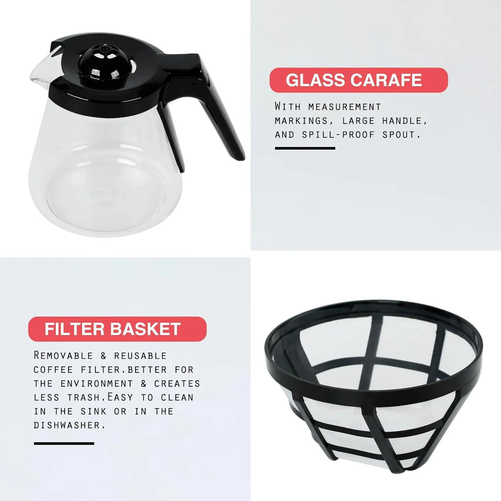 Black 5 Cups Programmable Coffee Machine 25 oz Water Tank T5552