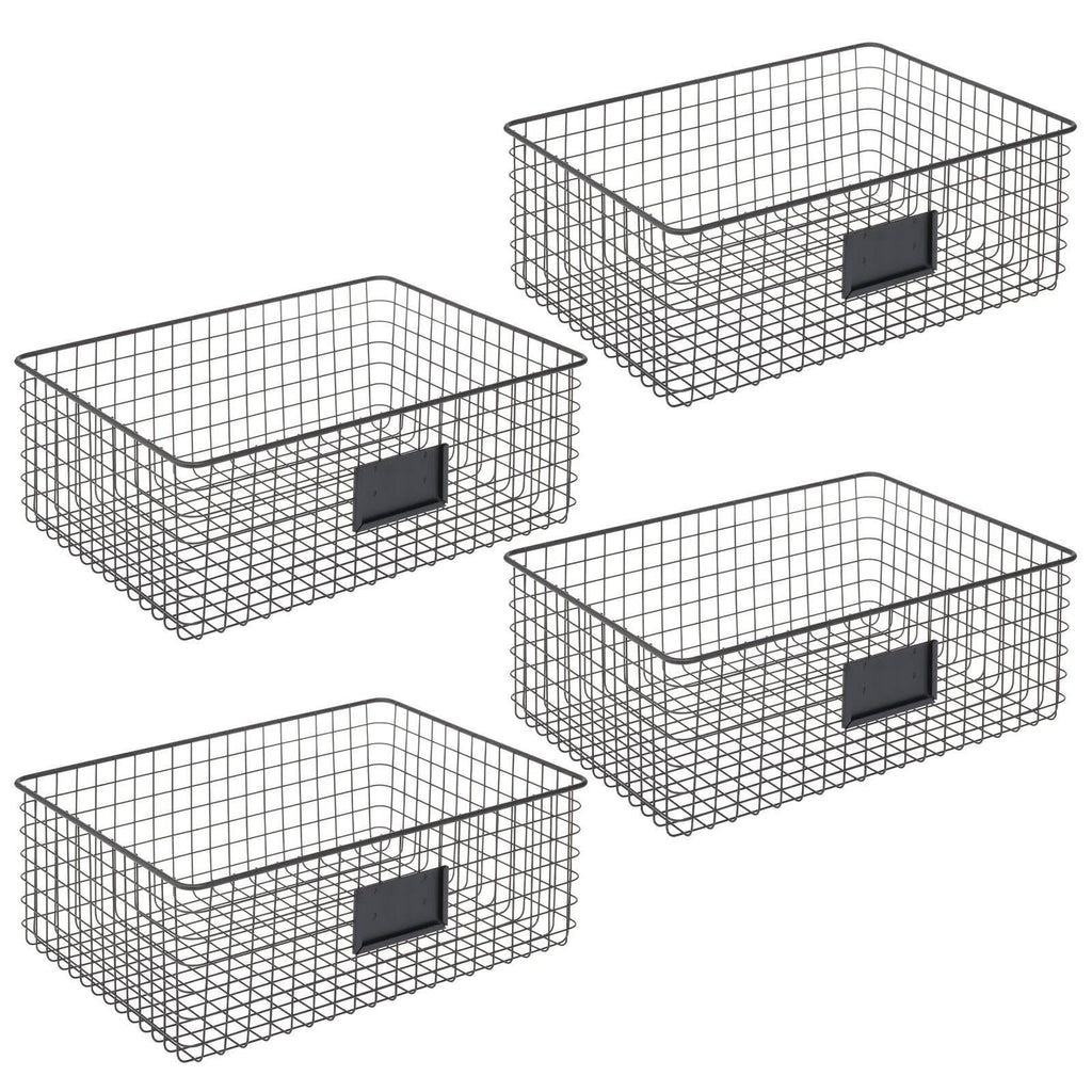 Black 4 Pack Metal Food Storage Basket G27560