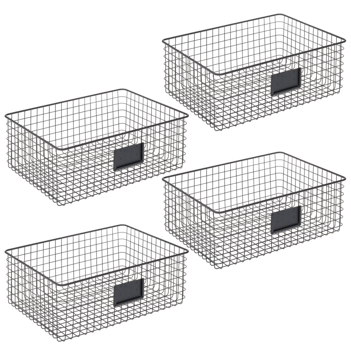 Black 4 Pack Metal Food Storage Basket G27560