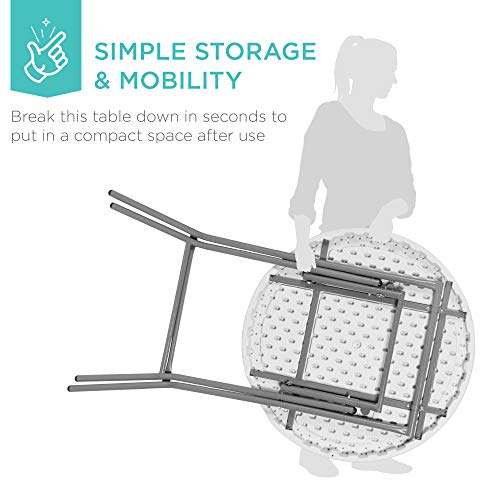 32in Round Folding Bar Height Table White P633132