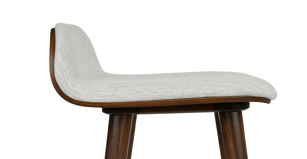 Gray Fabric Counter Stool with Walnut Legs I4853