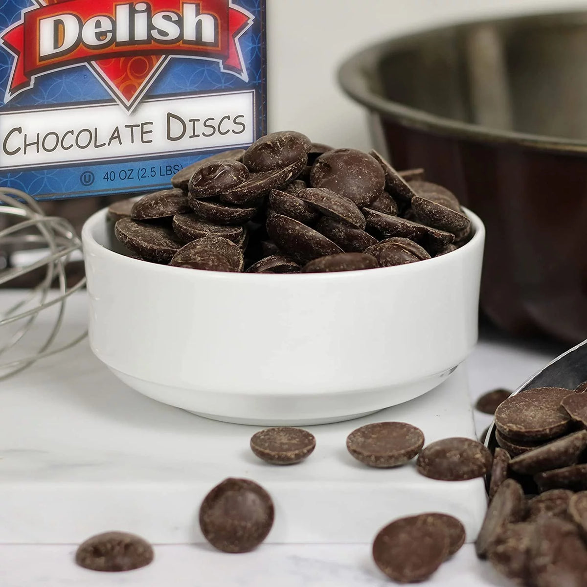 Dark Chocolate Discs 2.5 Lbs Non-Dairy Vegan Kosher L876