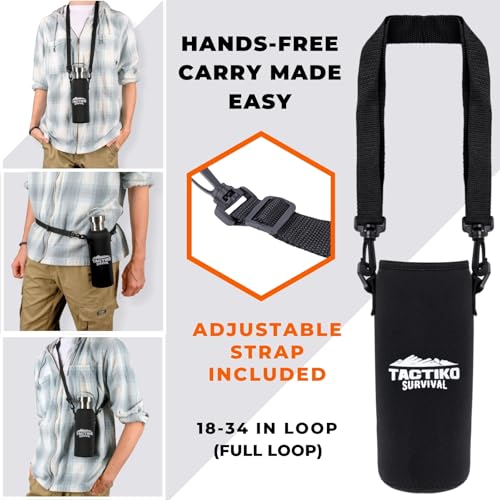 50 oz Stainless Steel Water Bottle with Sleeve and Strap H6148
