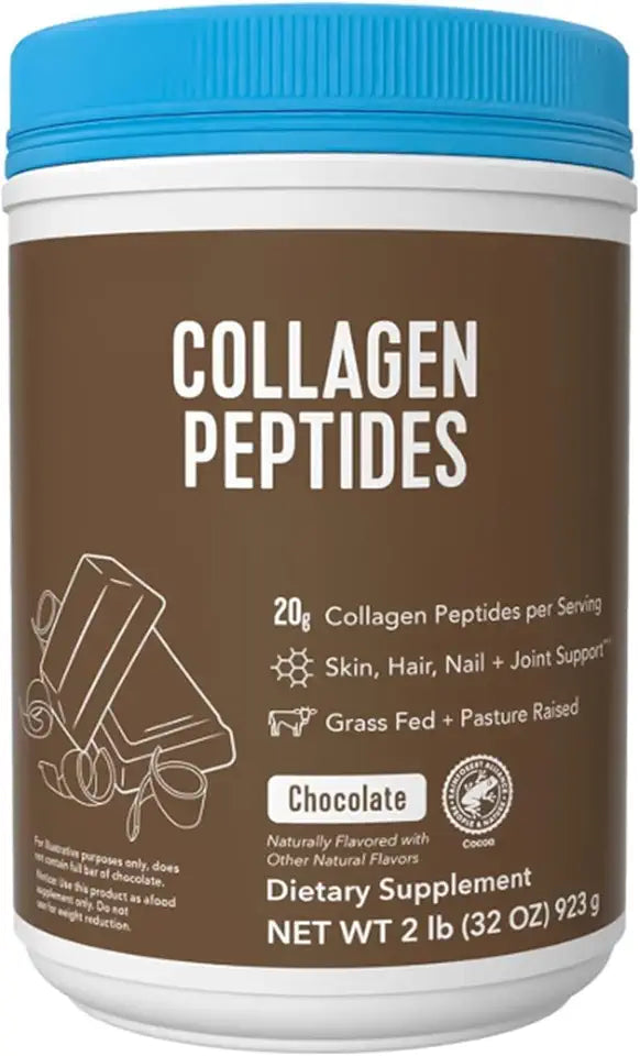 Chocolate Protein Collagen Peptides, Grass Fed, Zero Sugar, 32.56 Oz B3879