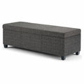 48 inch Storage Ottoman in Dark Grey Tweed Fabric I197709