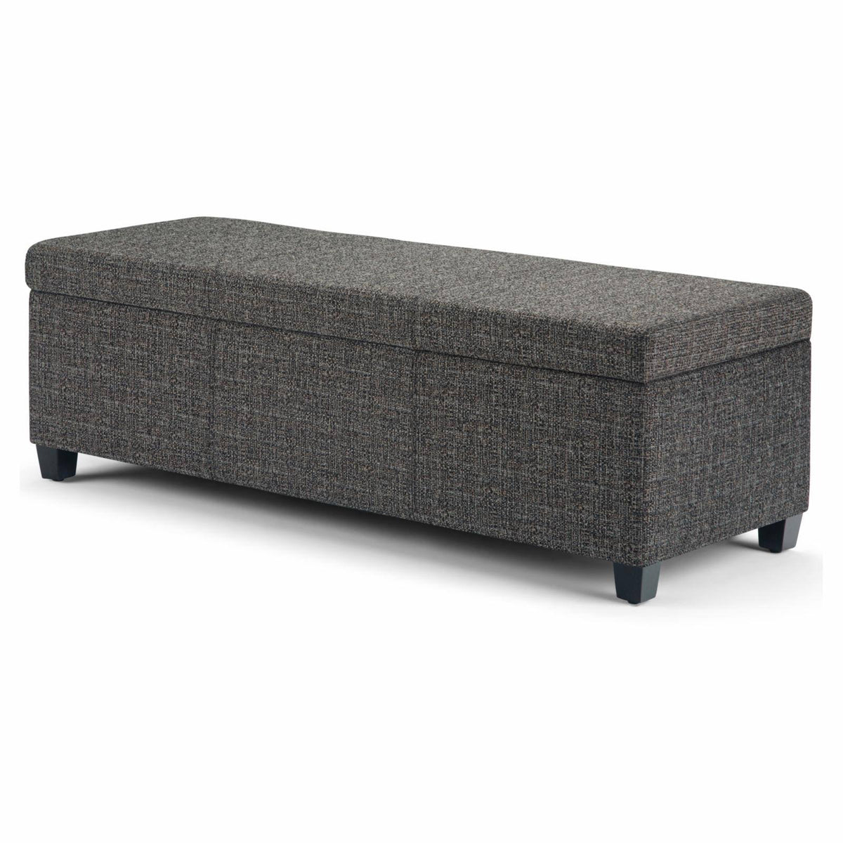 48 inch Storage Ottoman in Dark Grey Tweed Fabric I197709