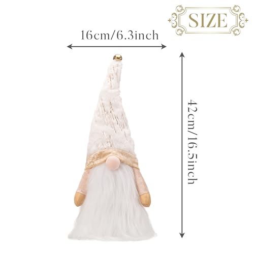 16.5 White and Gold Fabric Lighted Christmas Tree Topper with LED Lights K8066