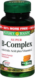 B-Complex with Folic Acid Plus Vitamin C Tablets 150 ea (Pack of 6) Q714