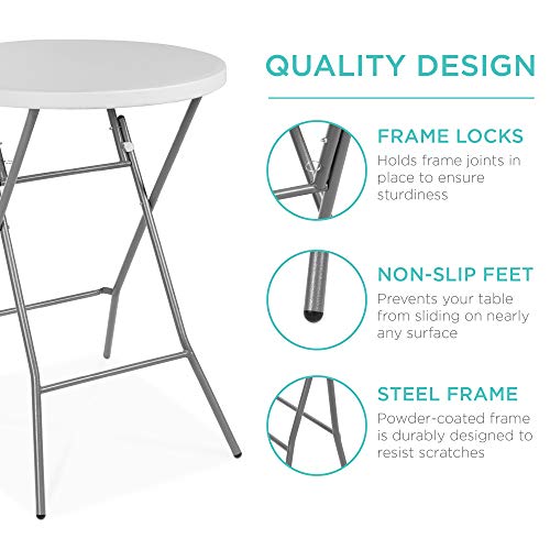 32in Round Folding Bar Height Table White P633132