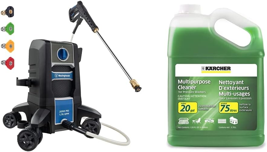 Electric Pressure Washer, 2050 Max PSI 1.76 Max GPM, 1 Gallon Cleaning Soap Concentrate D6828