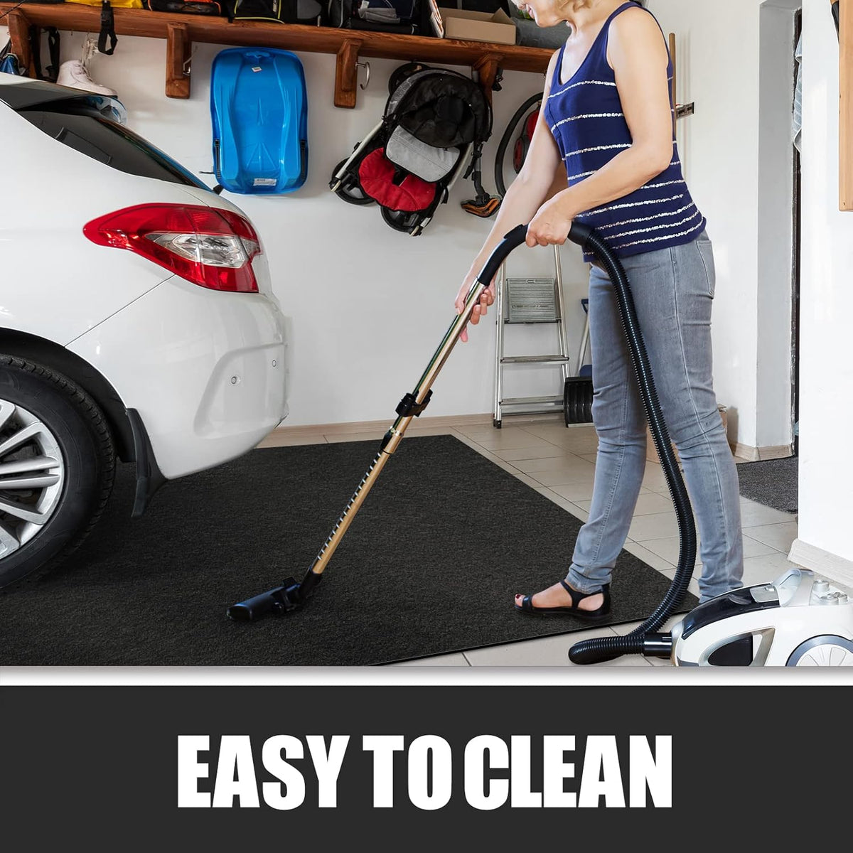 Absorbent Oil Mat Garage Floor Mat, Reusable, Washable, 7.4 ft x 20 ft L519078