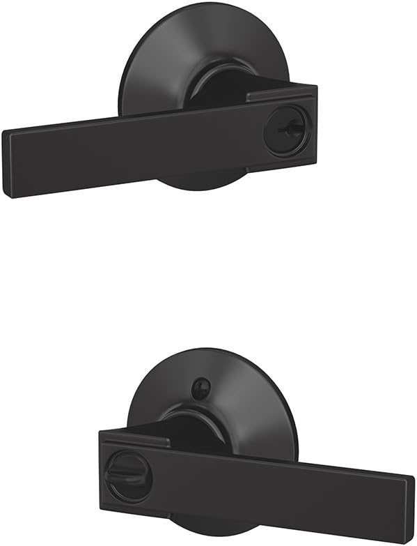Matte Black Keyed Entry Lever Lock Pack of 2 A517