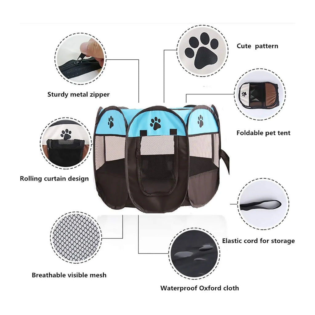 Soft Foldable Pet Tent Pop-Up Dog Crate with Carrying Bag N330