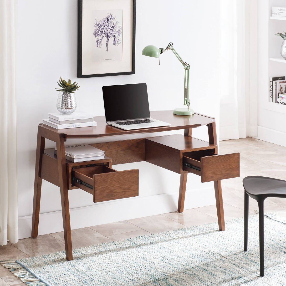 White Writing Desk with Storage L752746