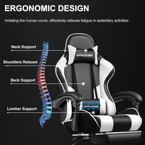 Gaming Chair with Footrest and Lumbar Support Y1591