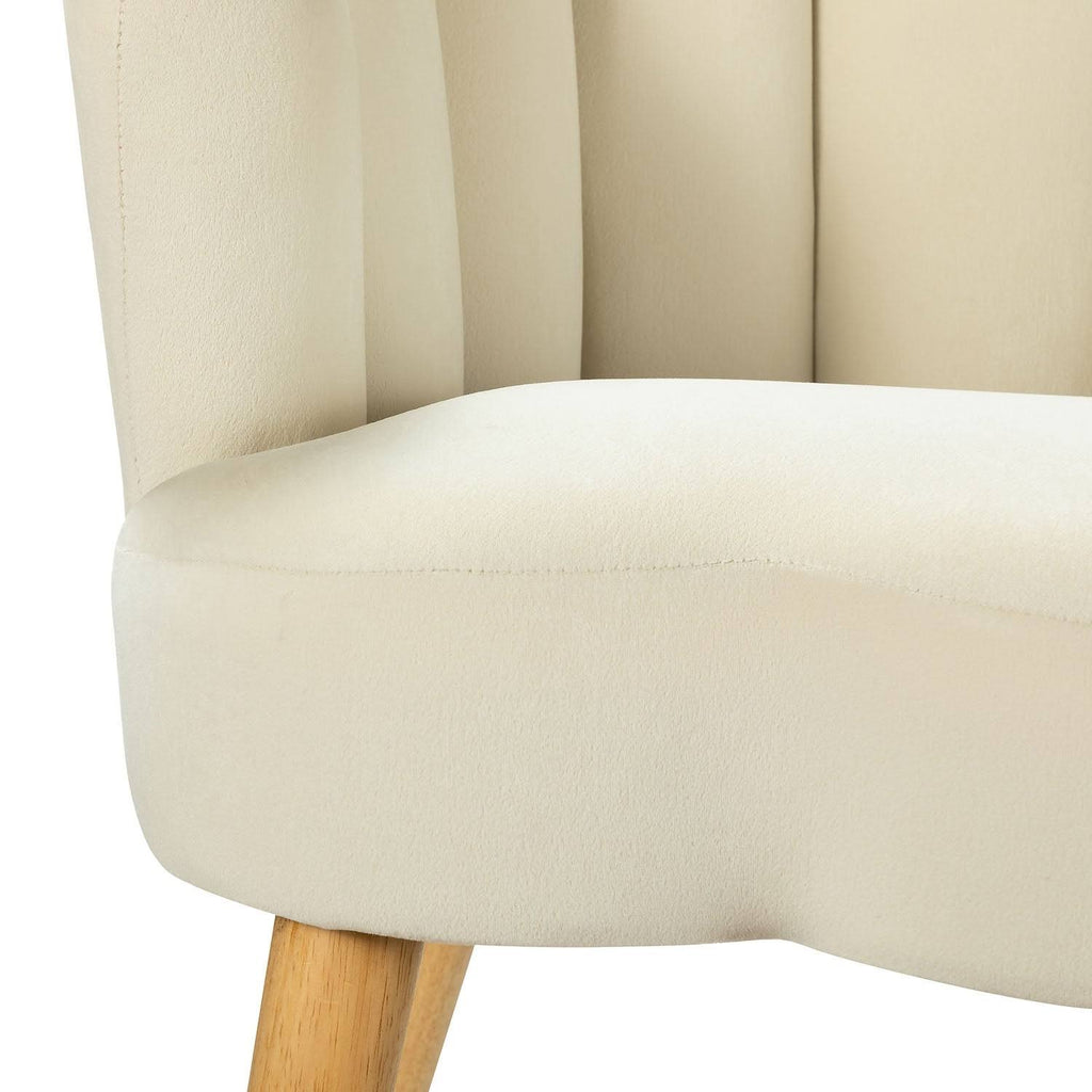 Green Scalloped Velvet Arm Chair Y48915