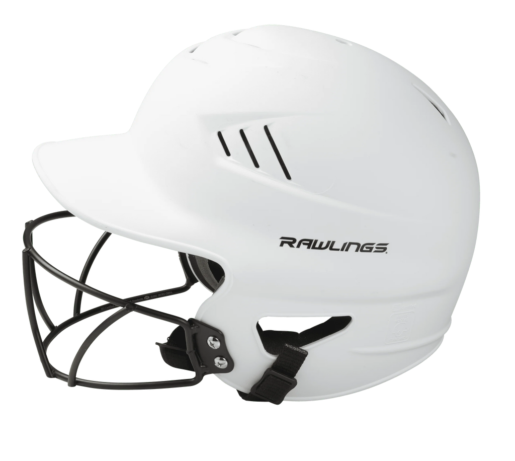 Matte White Fastpitch Softball Helmet with Face Guard R862472