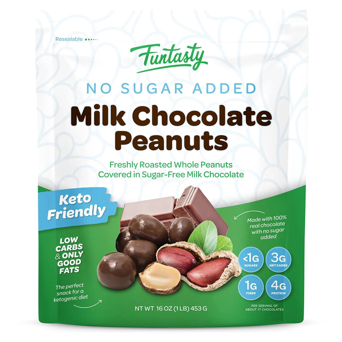 Sugar Free Milk Chocolate Covered Peanuts 1 Pound M268