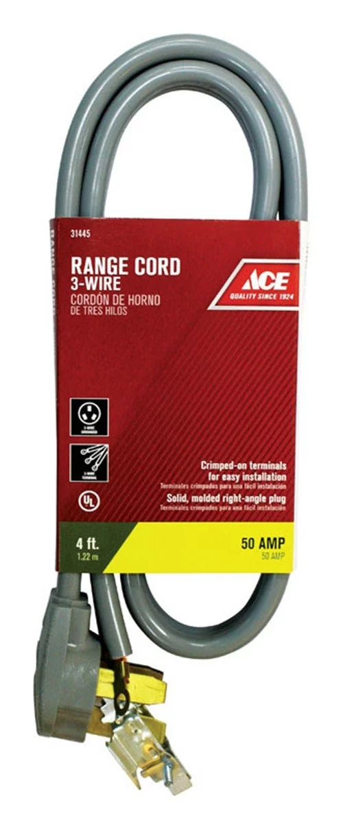 4 ft. Gray Flat Range Cord T4944
