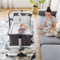 Dark Grey Height Adjustable Portable Baby Bassinet with Breathable Mesh E877