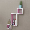 White and Pink Wall Cube Shelves 6 Pcs M8205