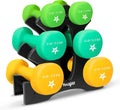 32lbs Neoprene Dumbbell Set With Plastic Rack Q346