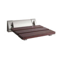 Sapele Folding Shower Seat with Chrome Hinges Solid Wood Wall Mount Y327144
