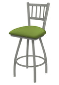 25x22 Swivel Counter Stool with Anodized Nickel Finish and Canter Kiwi Green Seat L352