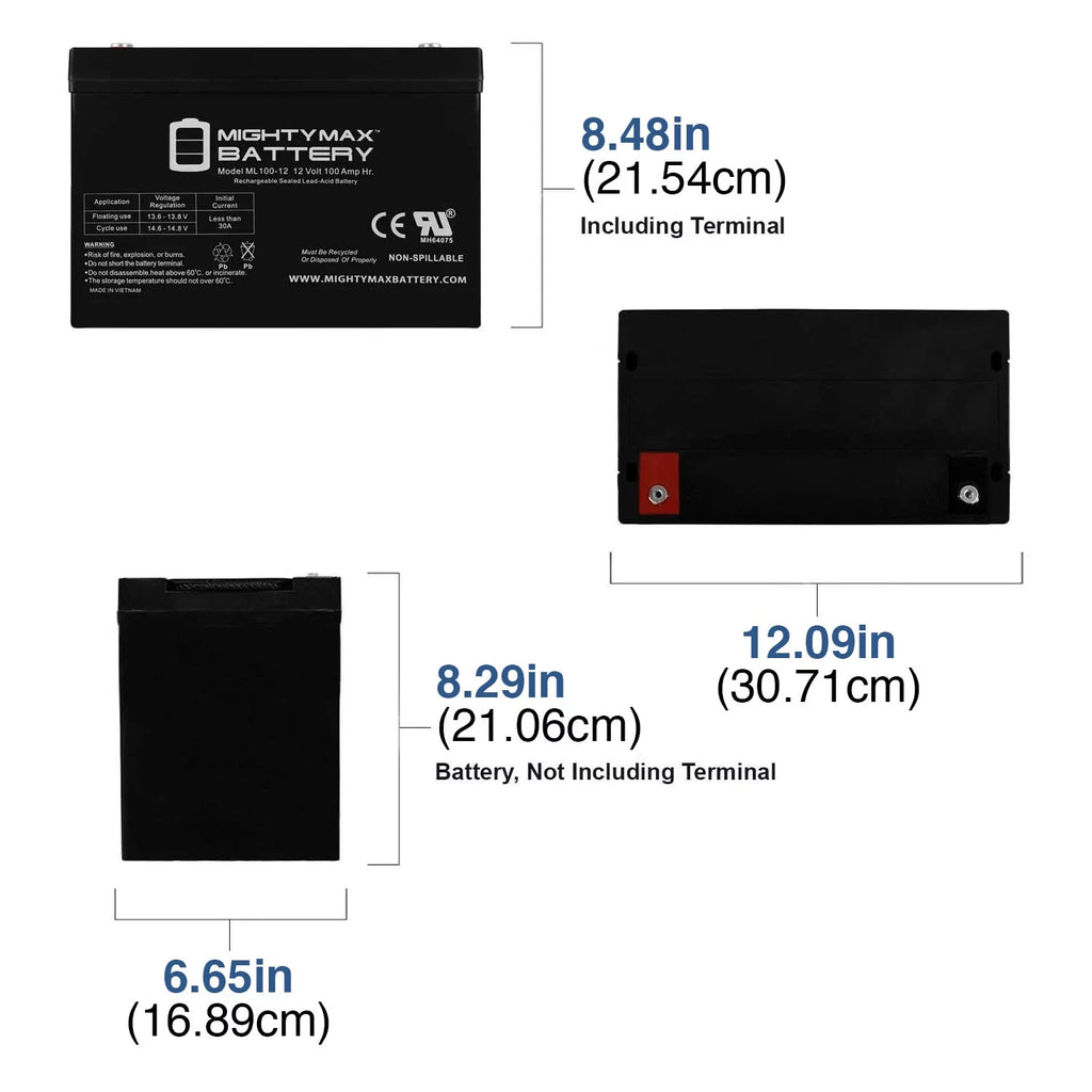 12V 100AH Deep Cycle VRLA Battery H135959