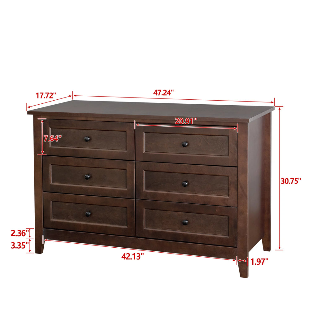 6 Drawer Wood Dresser H259229