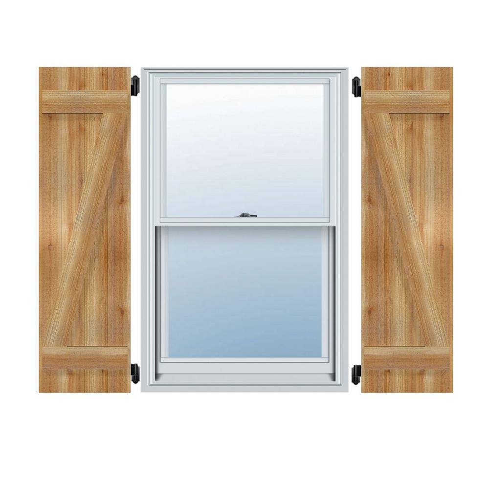 Rough Sawn Western Red Cedar Board-n-Batten Shutters with Z-Bar Q3256