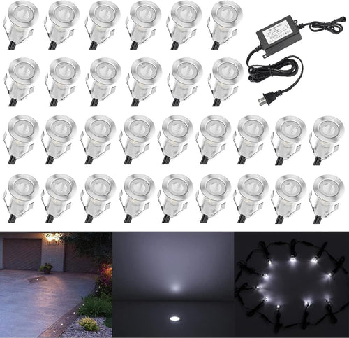 0.7 Tiny Recessed LED Deck Lighting Kits 12V Warm White Waterproof IP67 20Pcs P7403