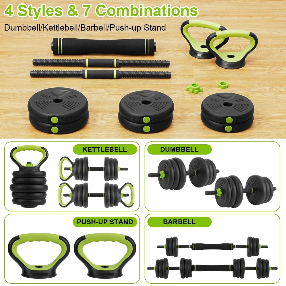 4-in-1 Adjustable Dumbbells Set 50lbs Q32980