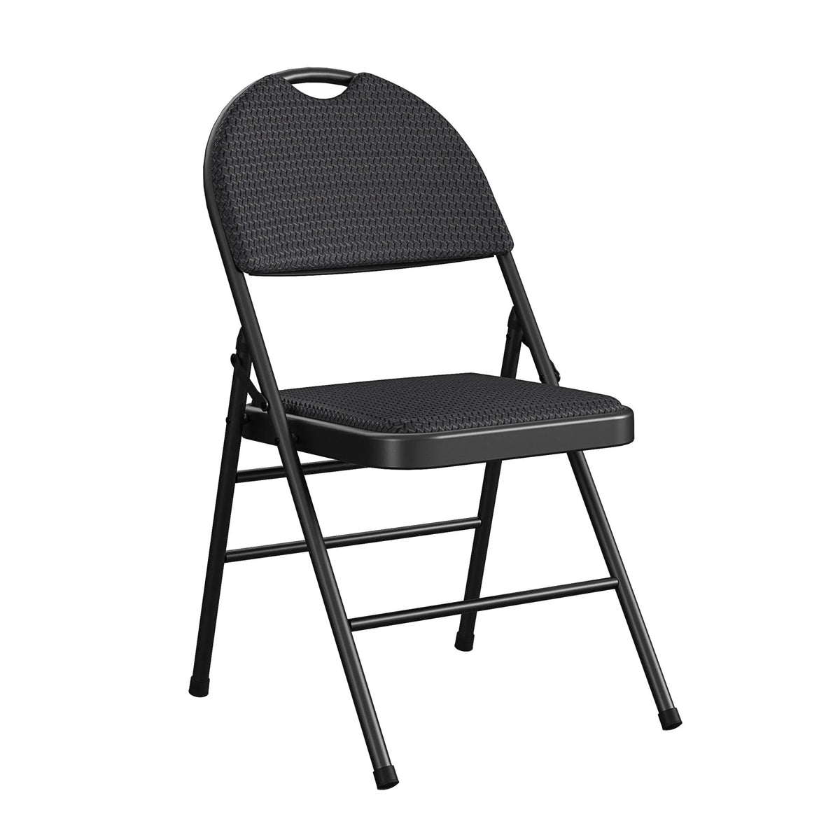 Black Fabric Padded Metal Folding Chair 4-Pack R1131