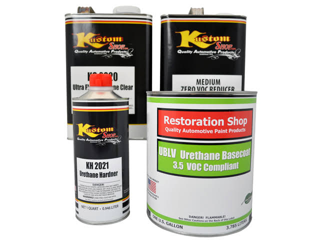 Bright Red Low VOC Urethane Basecoat Clearcoat Auto Paint Gallon Kit Z676