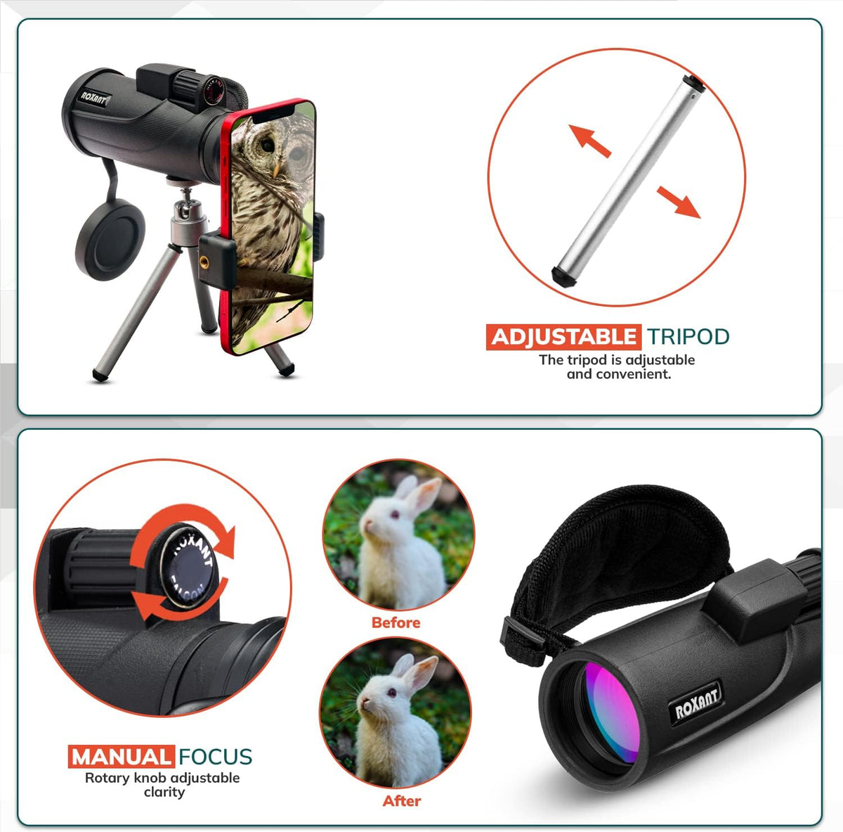 10x42 High Definition BAK4 Prism Monocular Telescope Z61529
