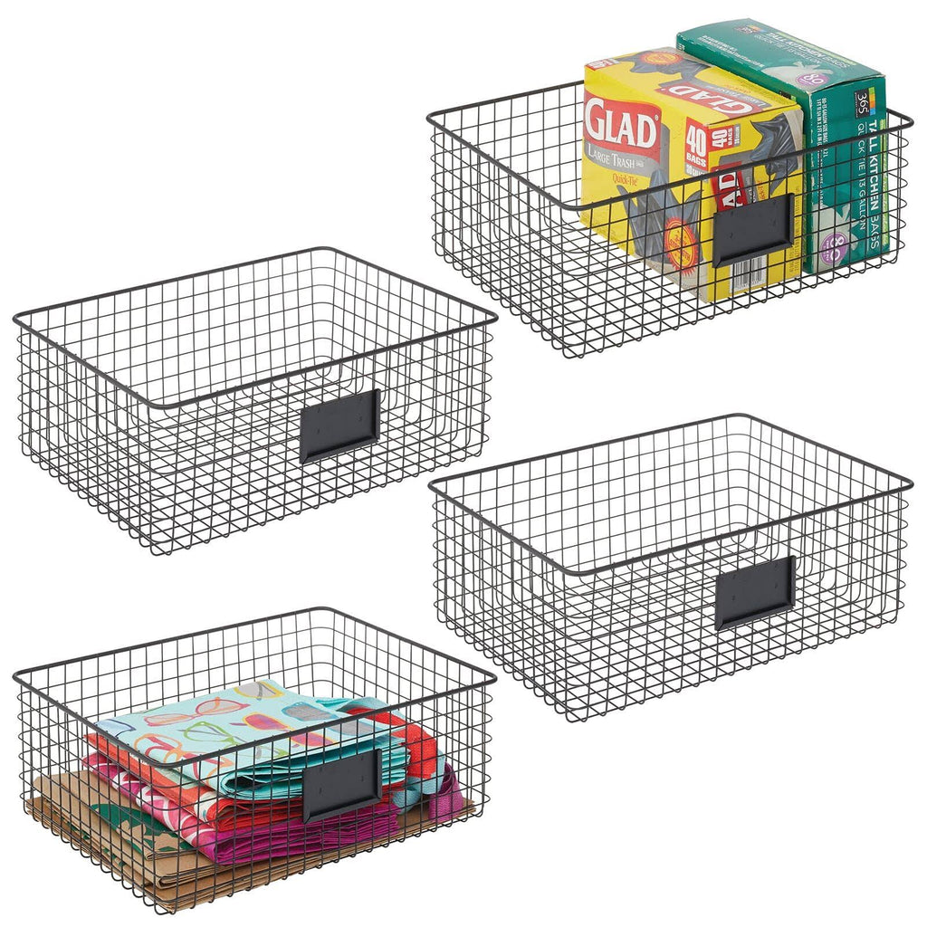 Black 4 Pack Metal Food Storage Basket G27560
